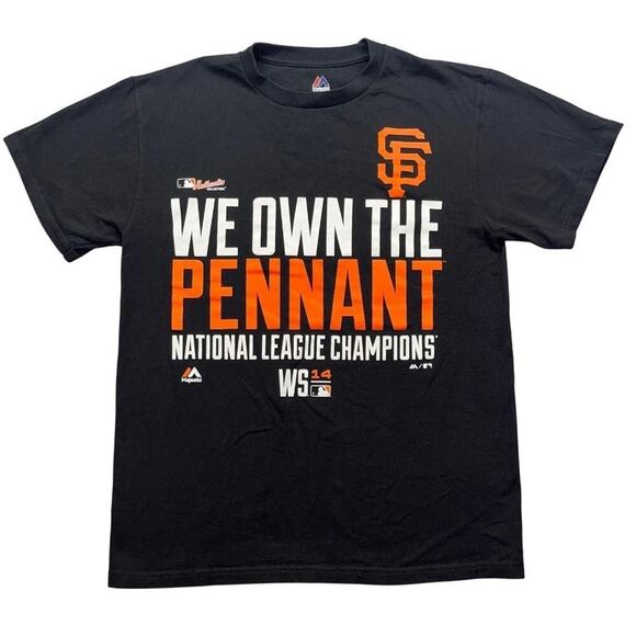 Majestic Giants We Own The Pennant T-Shirt National League Champions Large Black - Picture 1 of 8